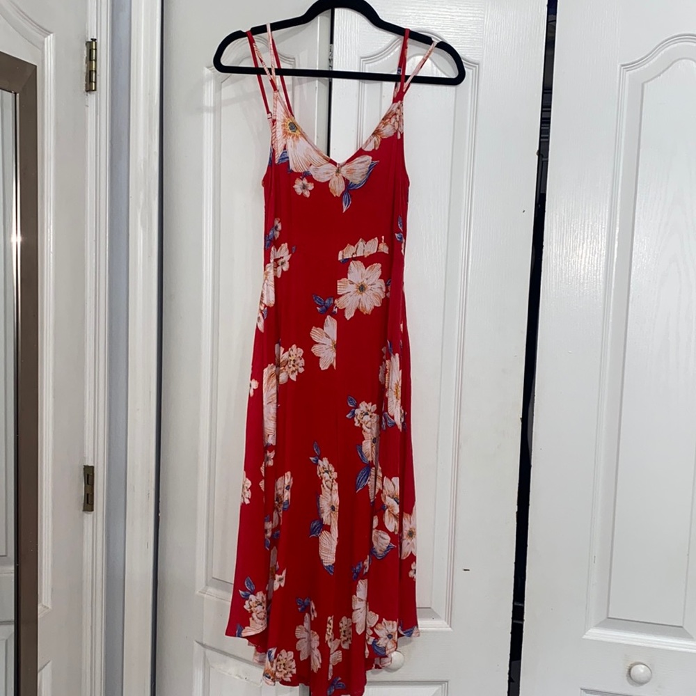 Red Floral Capri Jumpsuit